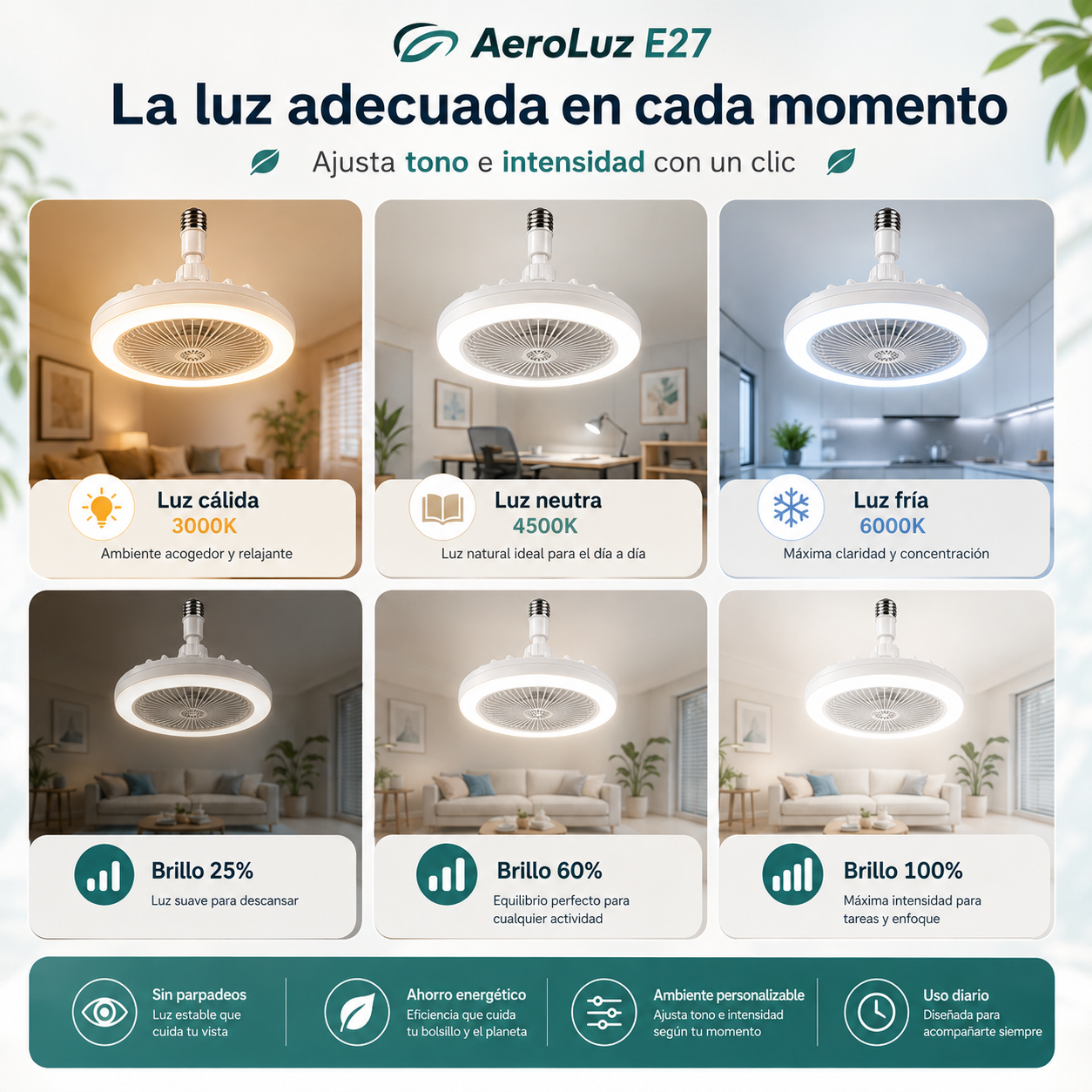 Ventilador de Techo 2 en 1 - AeroLuz™