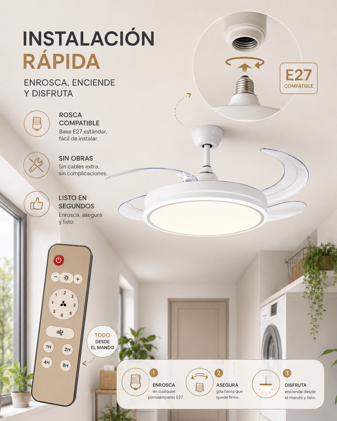 Ventilador de Techo Inteligente - AeroLuz™